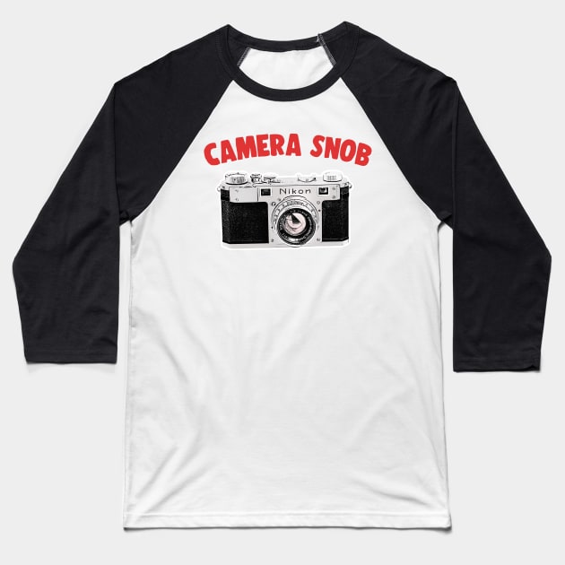 Camera Snob / Camera Geek Gift Design Baseball T-Shirt by DankFutura